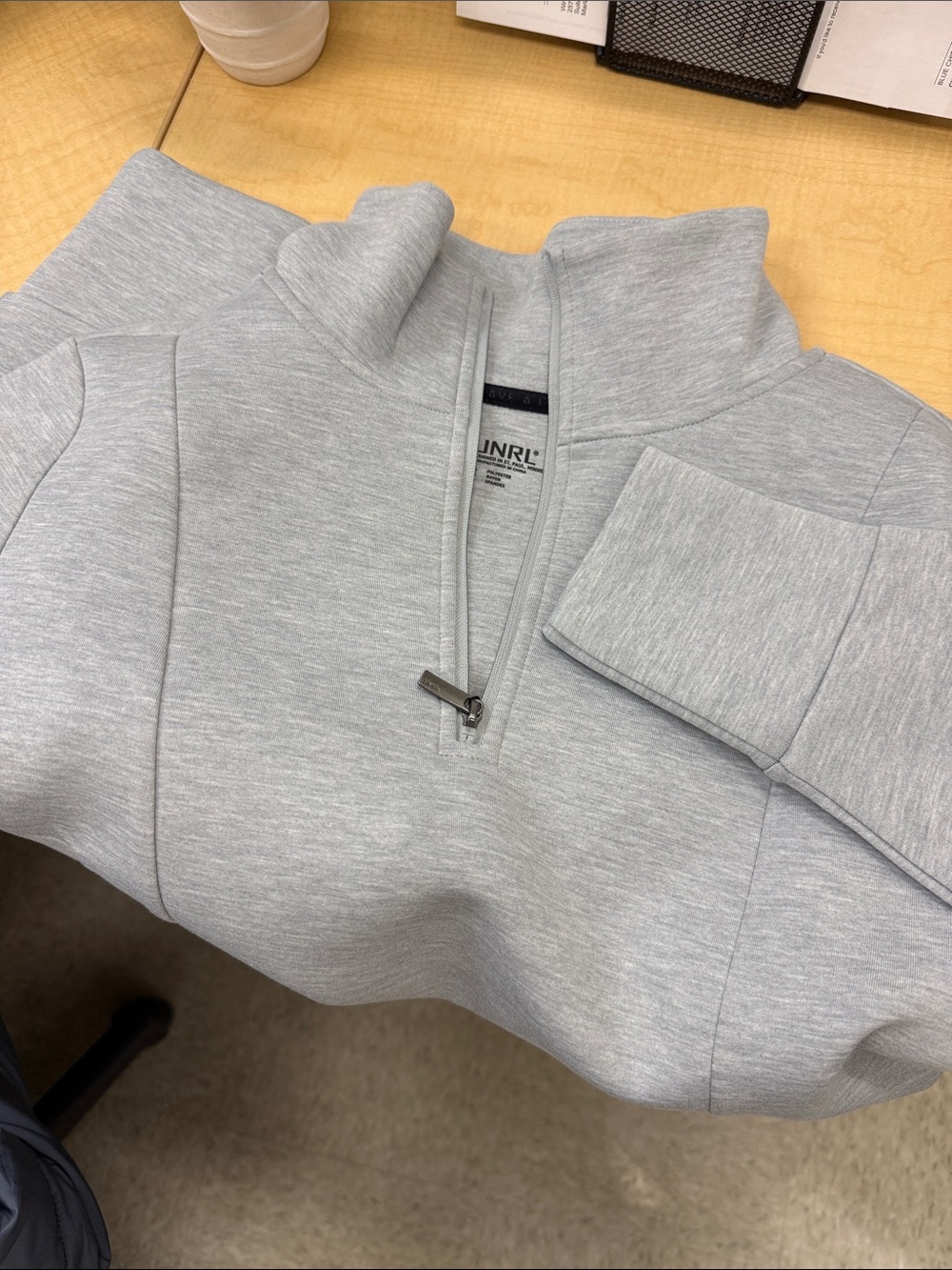 Women’s UNRL Light Gray Quarter-Zip Sweater